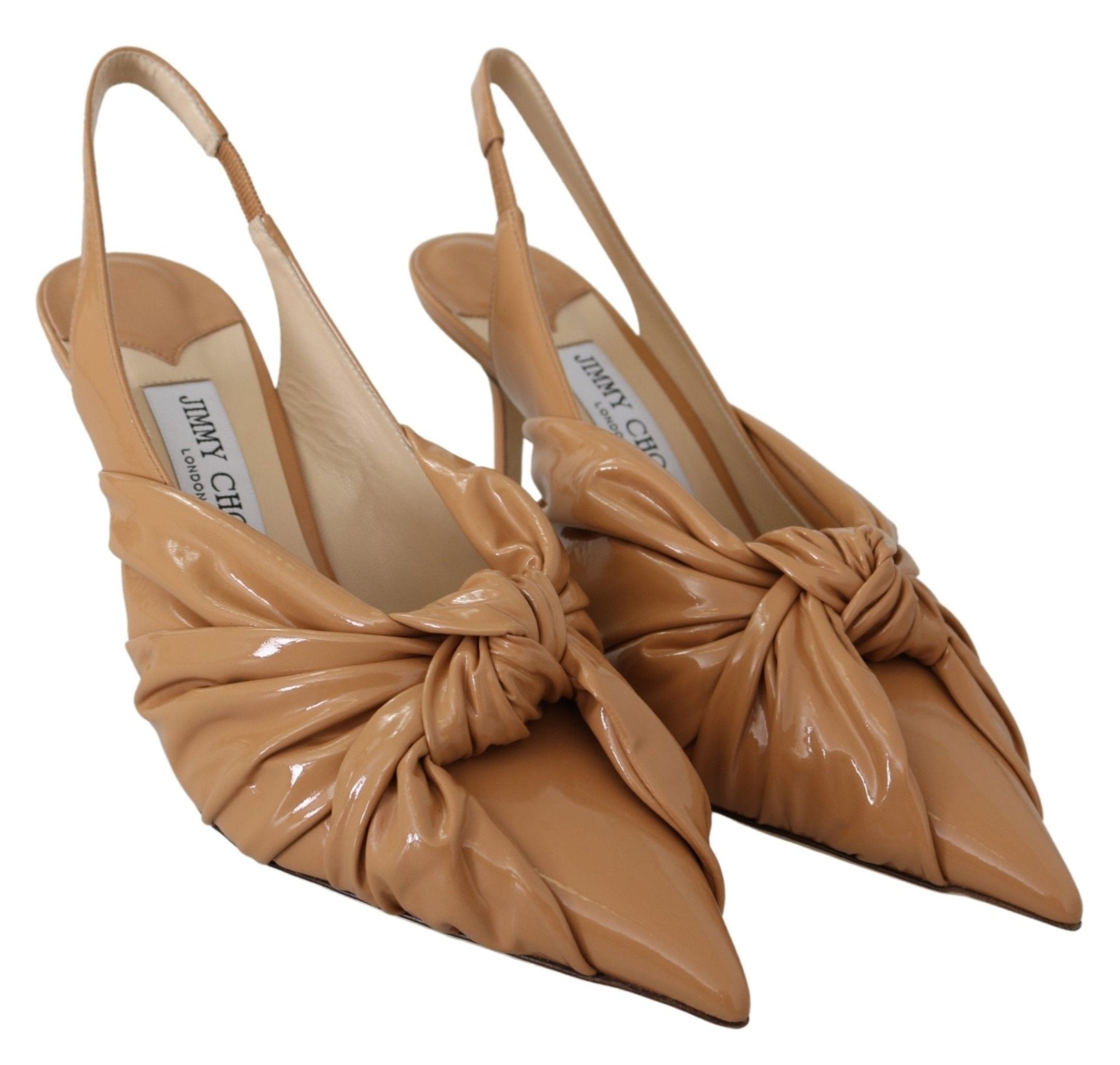 Caramel Brown Leather Annabell 85 Pumps - TIZZIL