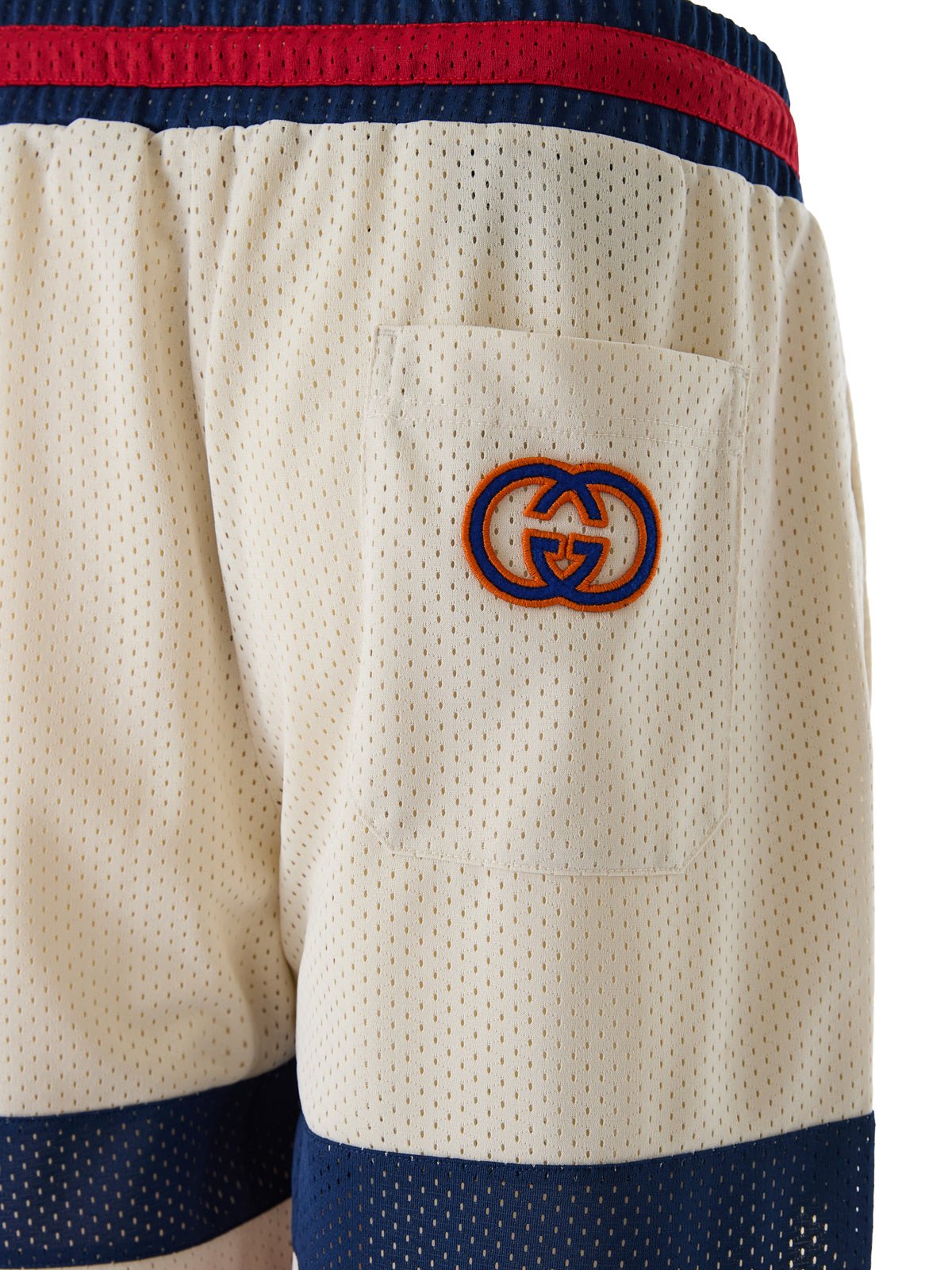 Cream polyester Logo Shorts - TIZZIL