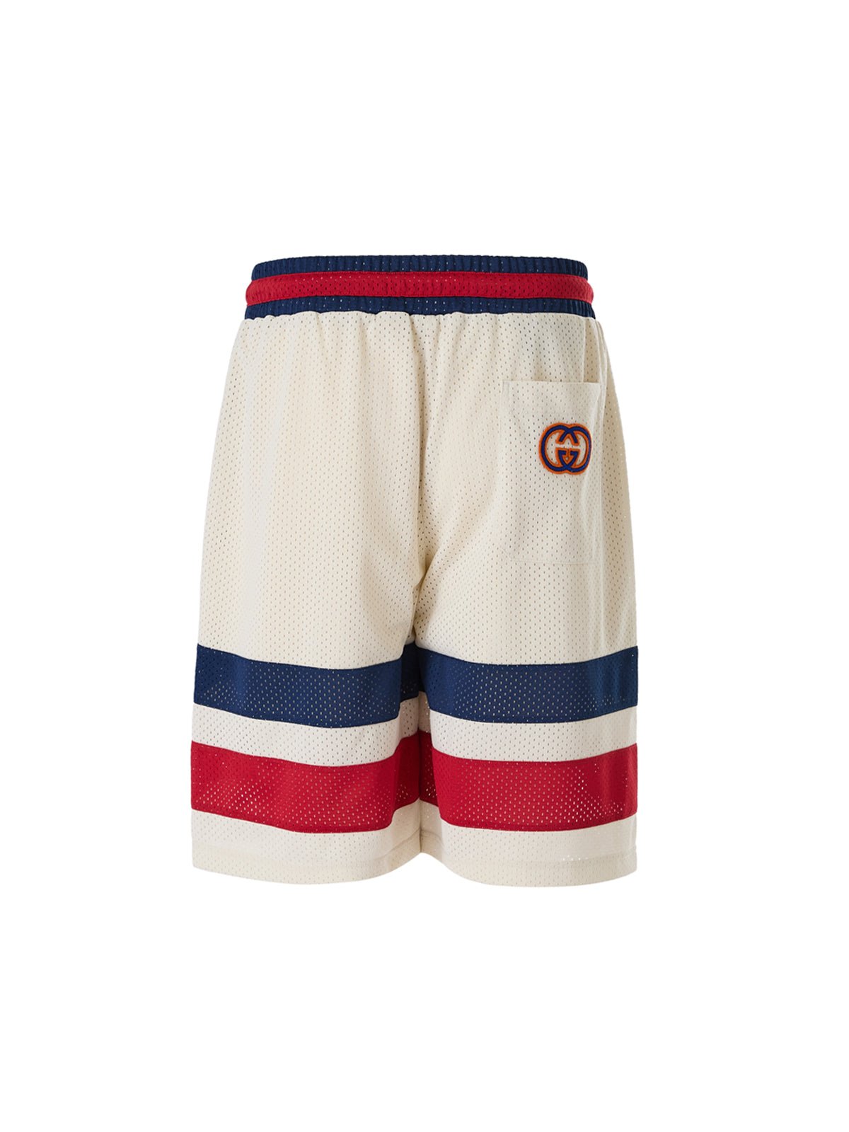 Cream polyester Logo Shorts - TIZZIL