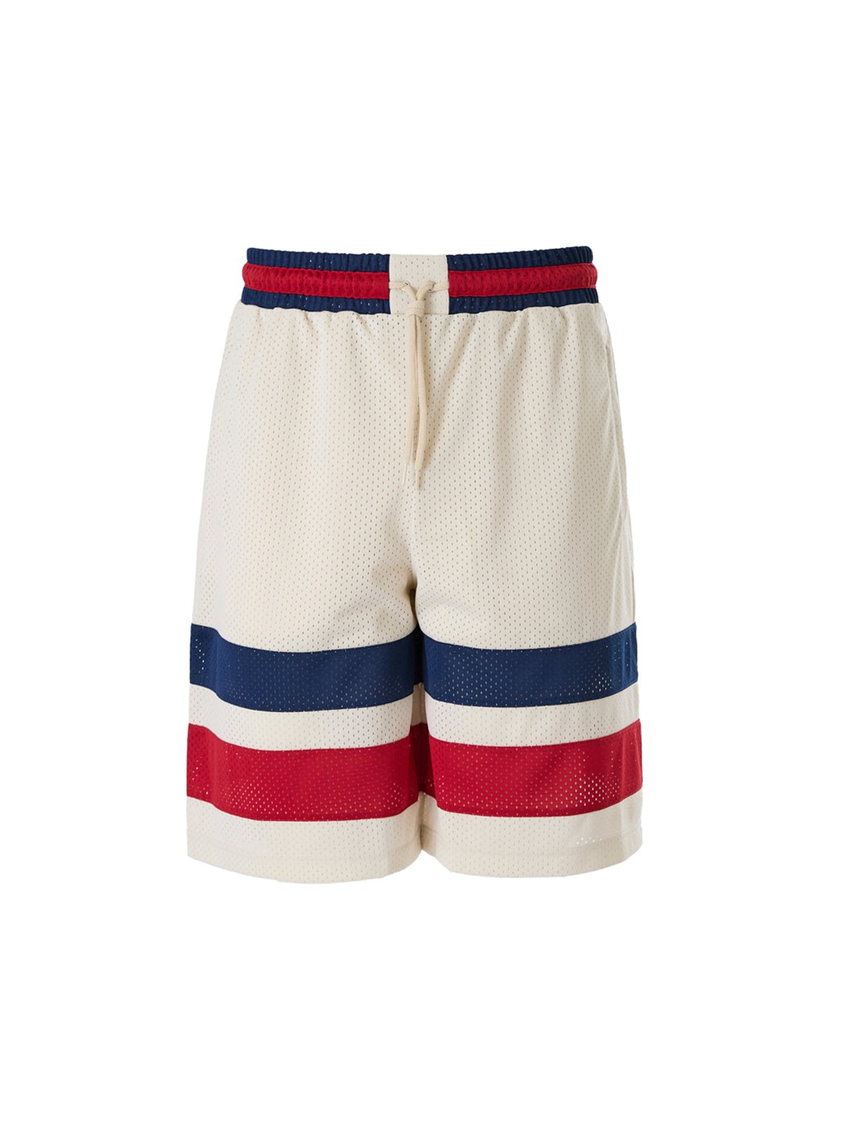 Cream polyester Logo Shorts - TIZZIL