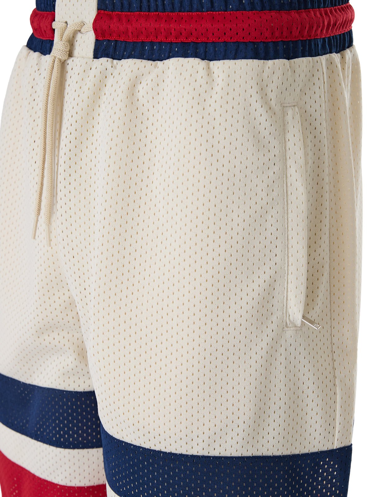 Cream polyester Logo Shorts - TIZZIL