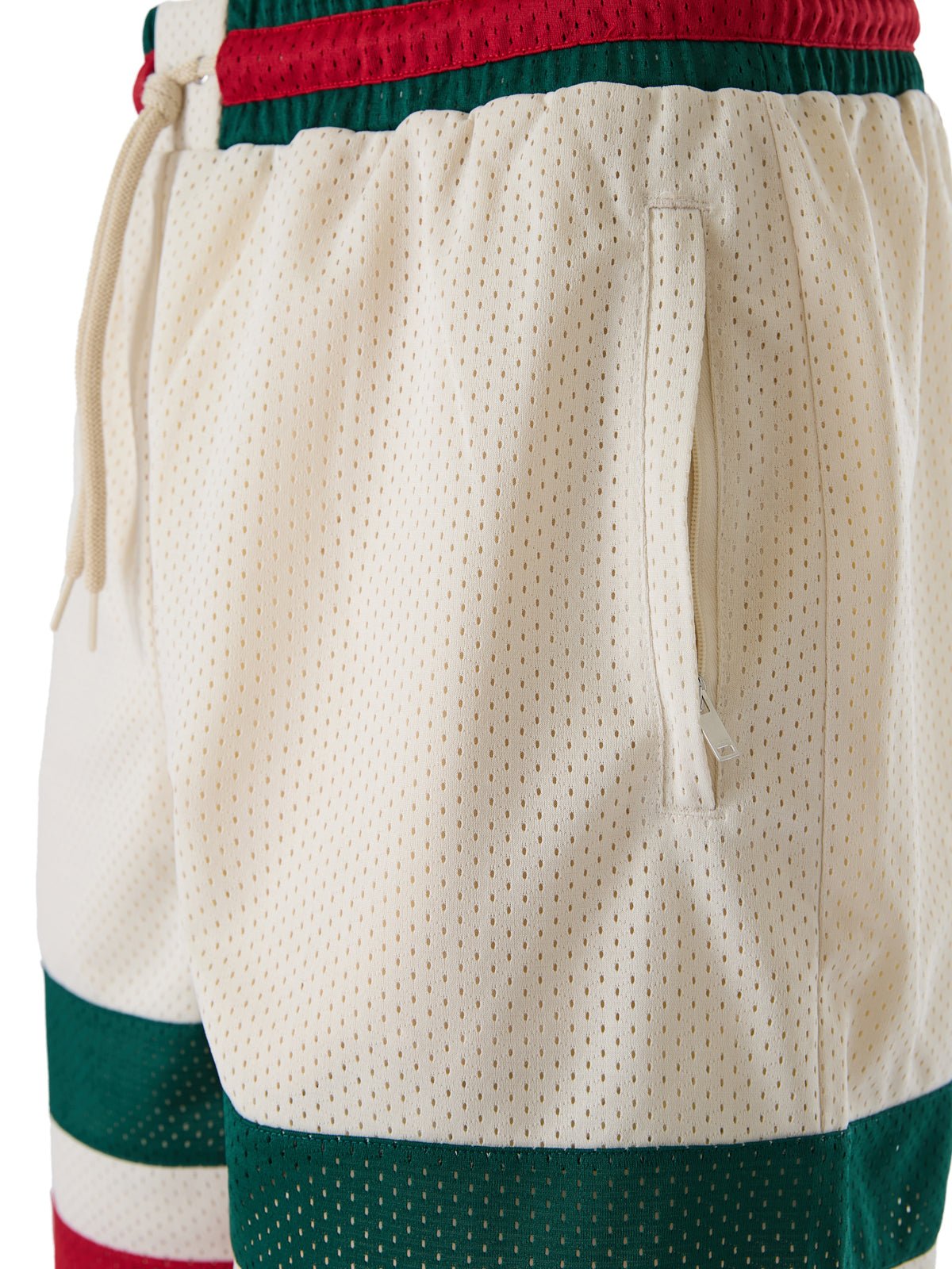 Cream polyester Logo Shorts - TIZZIL