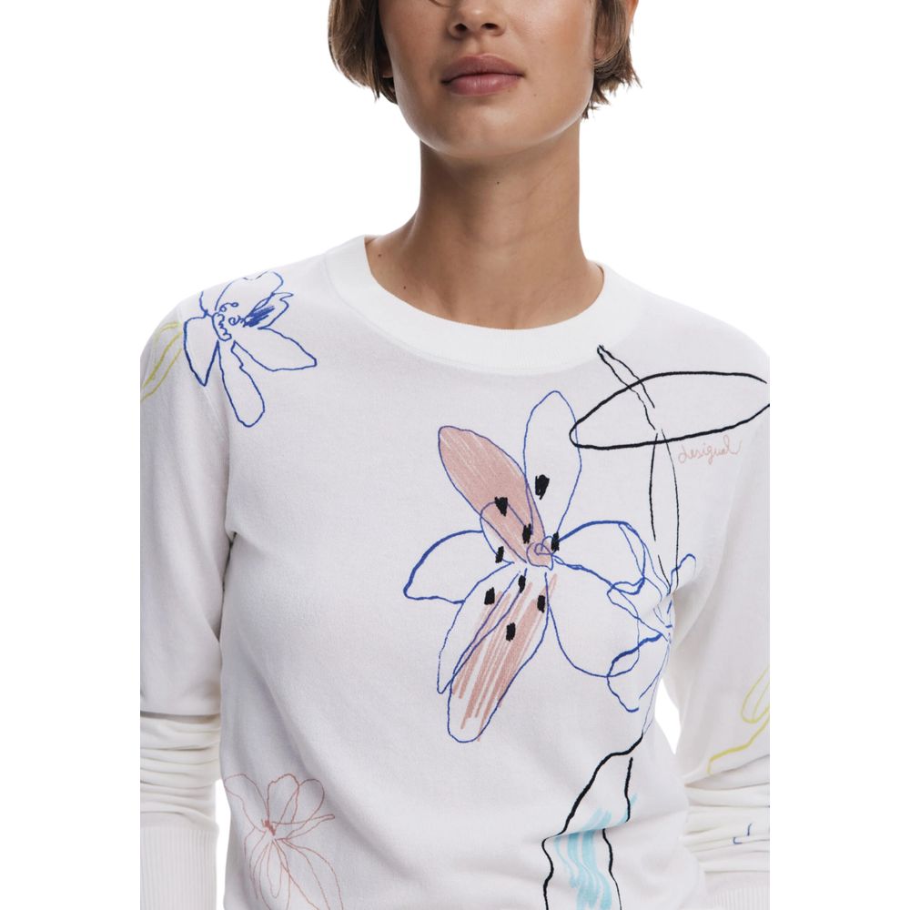 Cream Viscose Sweatshirt - TIZZIL