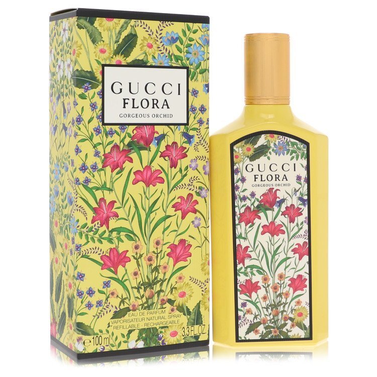 Flora Gorgeous Orchid Eau De Parfum Spray Refillable By Gucci - Size: 100 ml Eau De Parfum Spray Refillable - TIZZIL