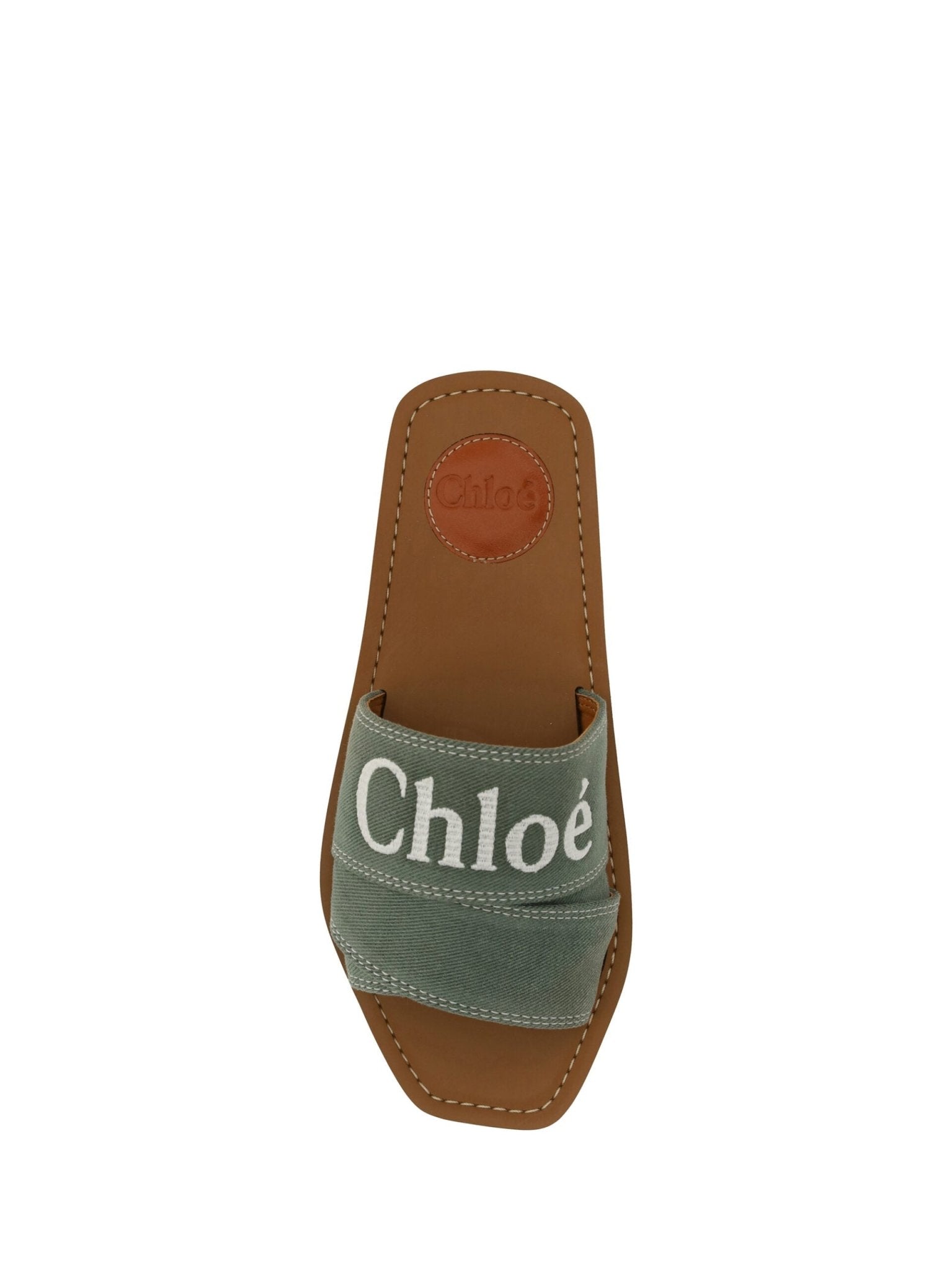 Forest Green Cotton Slides Woody Sandals - TIZZIL
