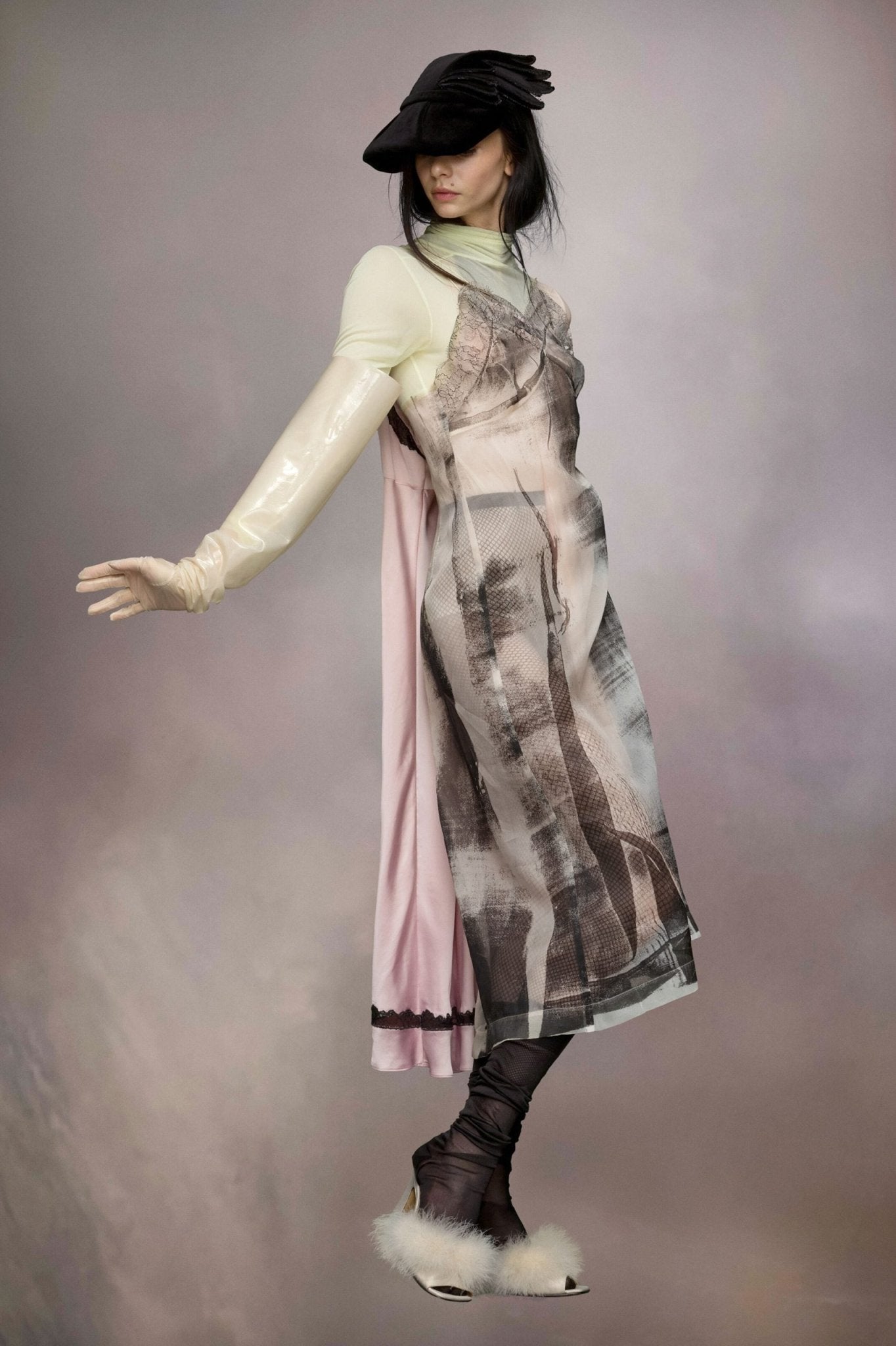 Fuchsia Fibres Midi Dress - TIZZIL