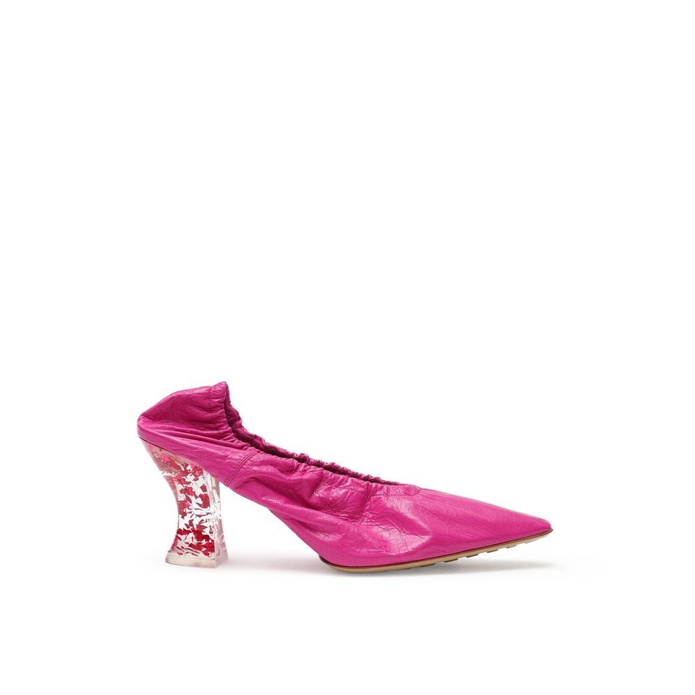 Fuchsia Leather Slippers - TIZZIL