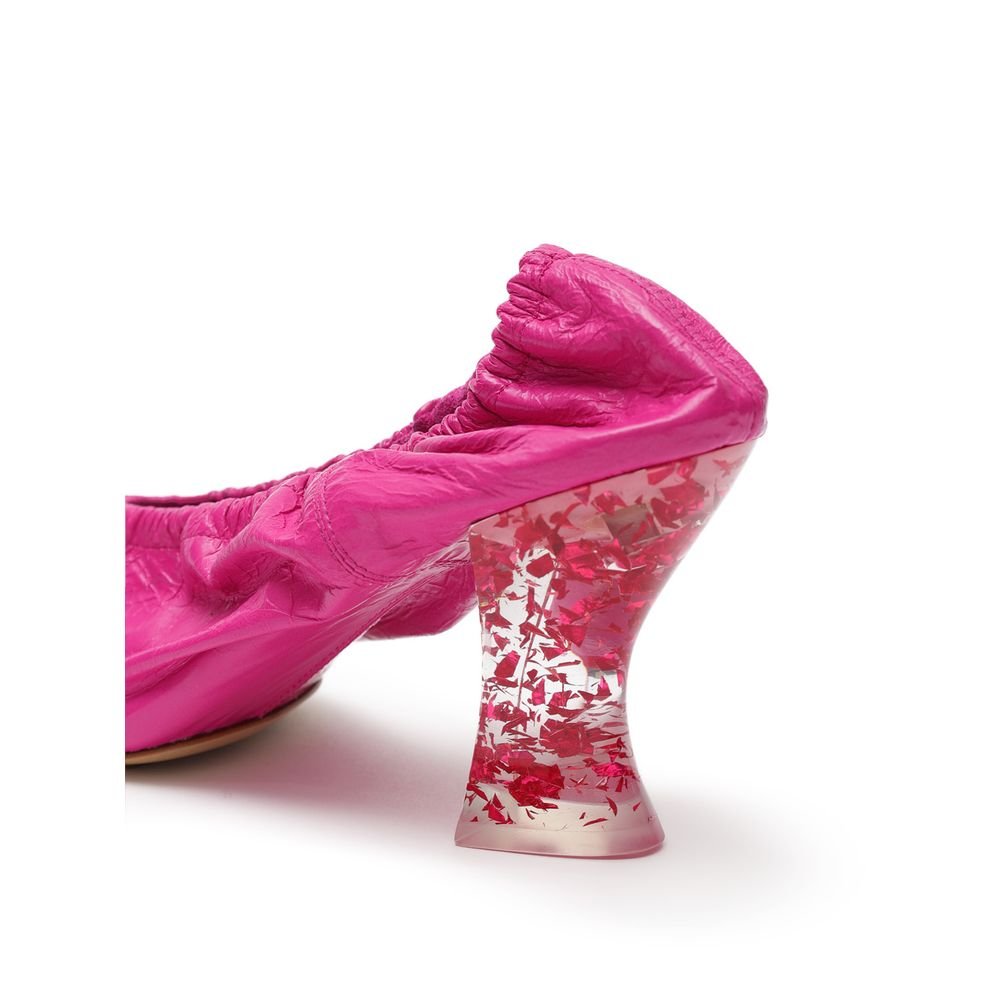 Fuchsia Leather Slippers - TIZZIL