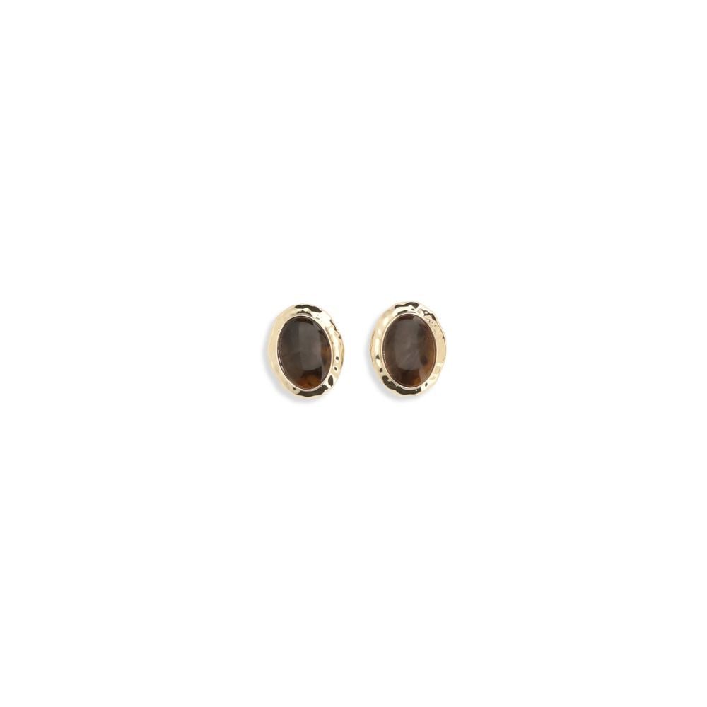 Gold Brass Earrings - TIZZIL