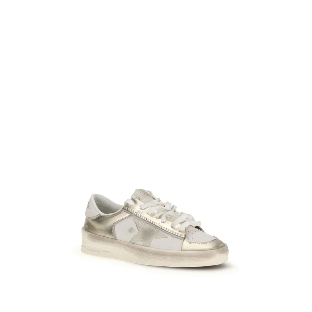 Gold Calf Leather Bos Taurus Low Top Sneakers - TIZZIL