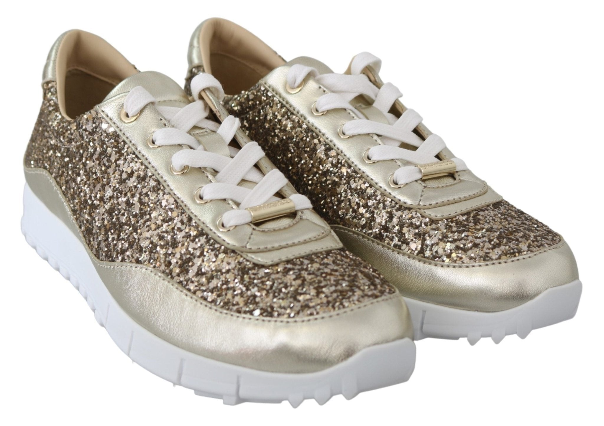 Gold Leather Antique Monza Sneakers - TIZZIL