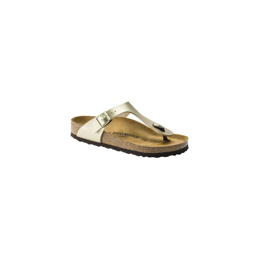 Gold Synthetic Flat Sandals - TIZZIL