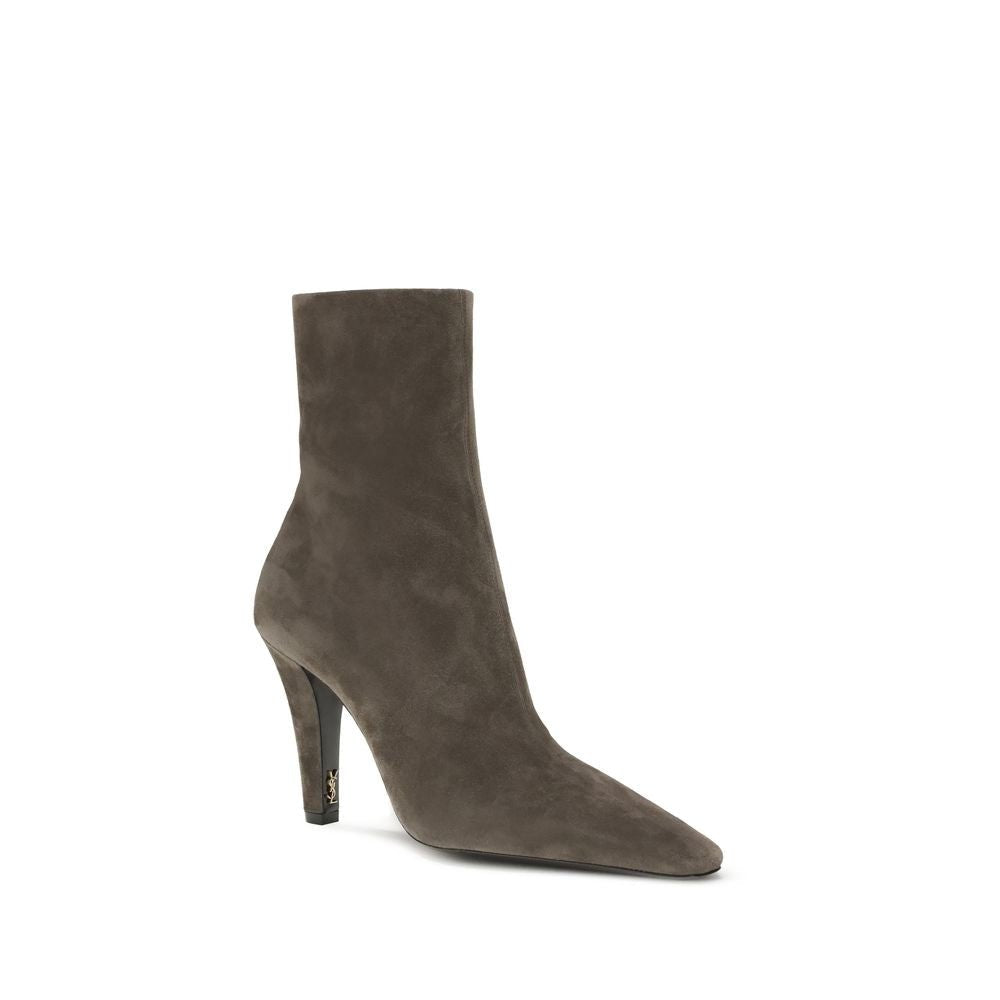 Gray Calf Leather Bos Taurus Ankle Boots - TIZZIL