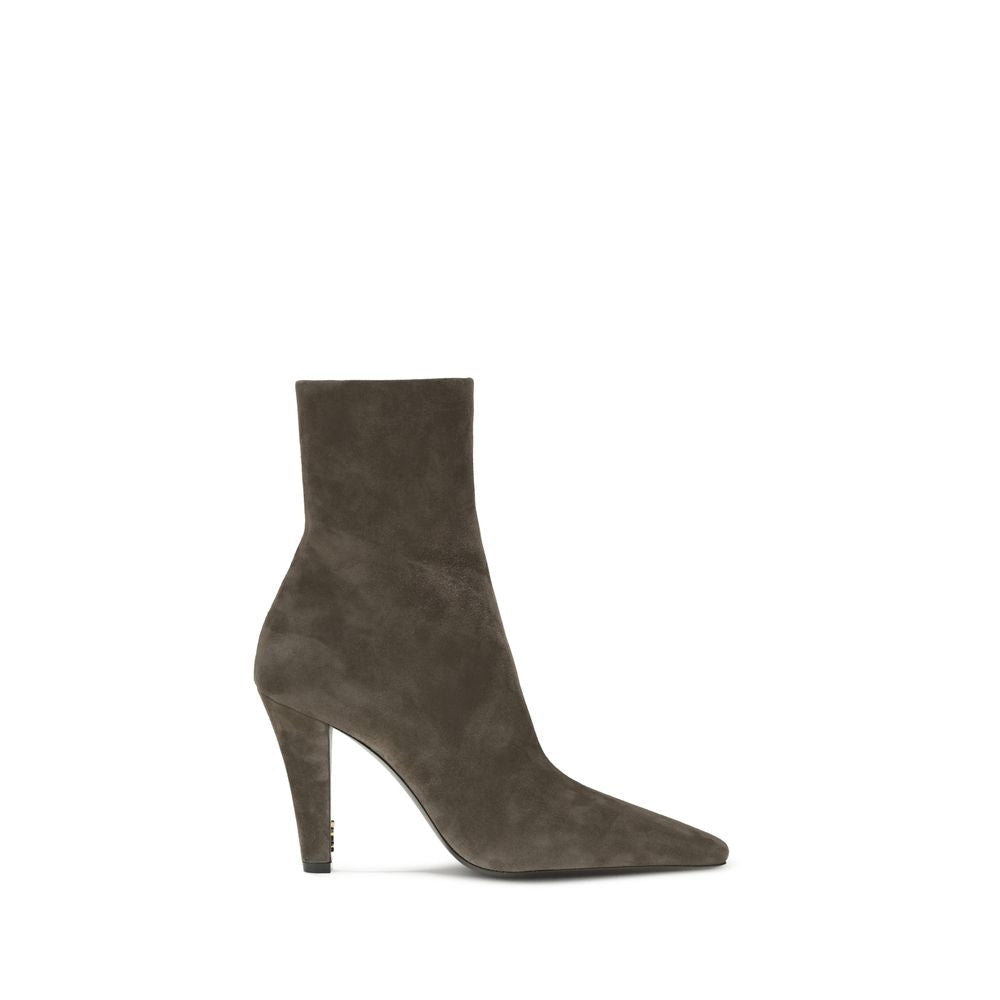 Gray Calf Leather Bos Taurus Ankle Boots - TIZZIL