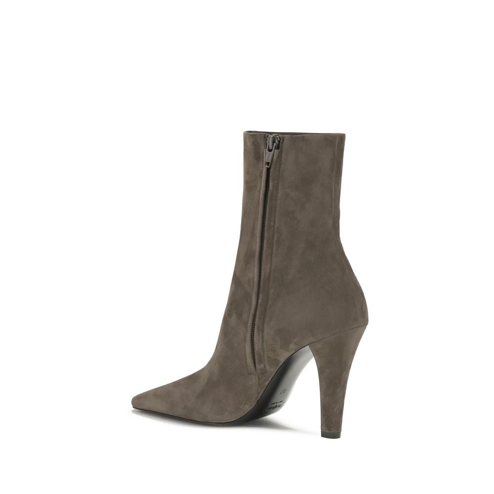 Gray Calf Leather Bos Taurus Ankle Boots - TIZZIL