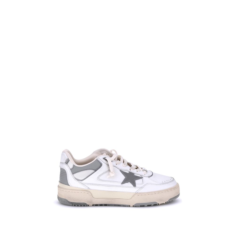 Gray Calf Leather Bos Taurus Chunky Sneakers - TIZZIL