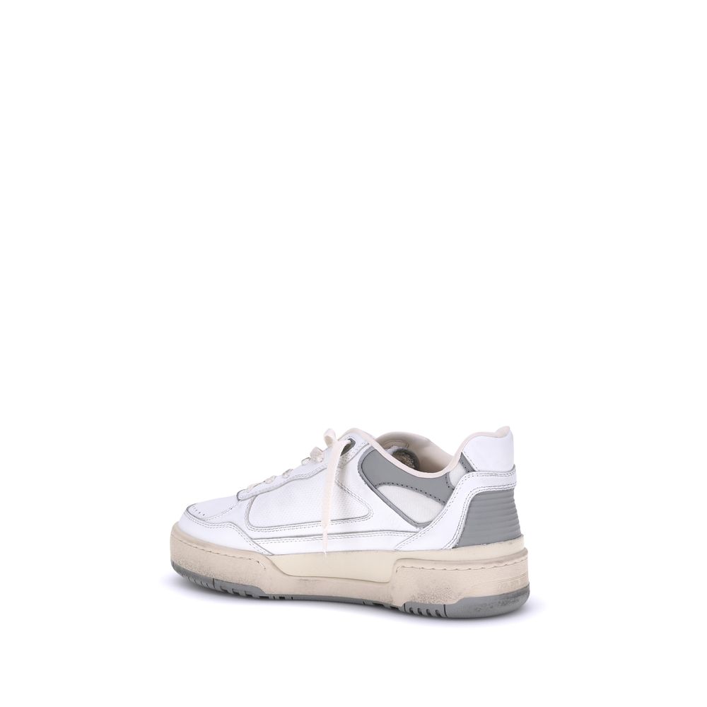 Gray Calf Leather Bos Taurus Chunky Sneakers - TIZZIL