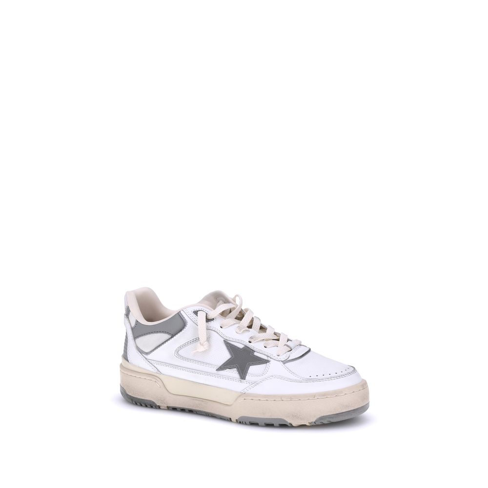 Gray Calf Leather Bos Taurus Chunky Sneakers - TIZZIL