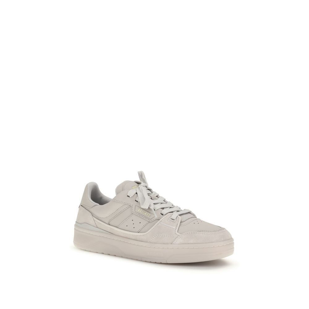 Gray Calf Leather Bos Taurus Low Top Sneakers - TIZZIL