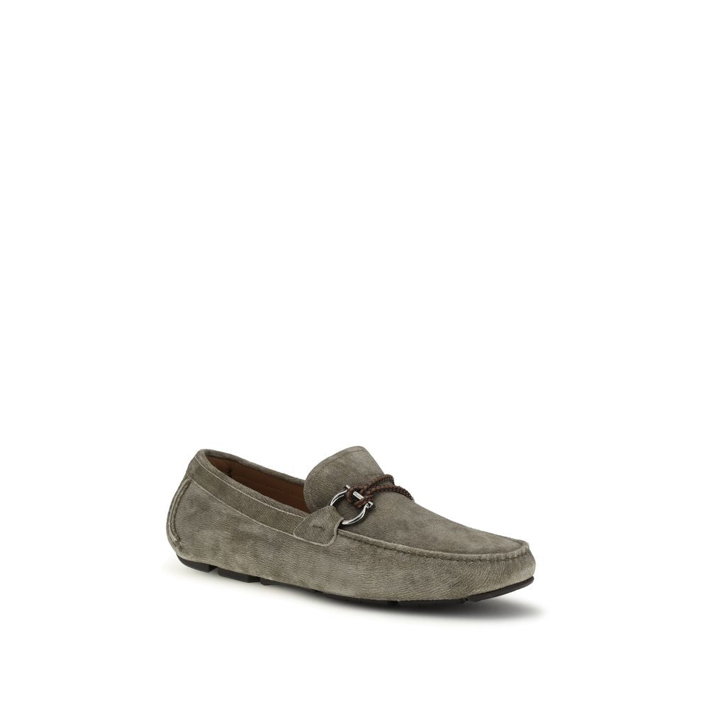 Gray Calf Leather Bos Taurus Slip - On Loafers - TIZZIL