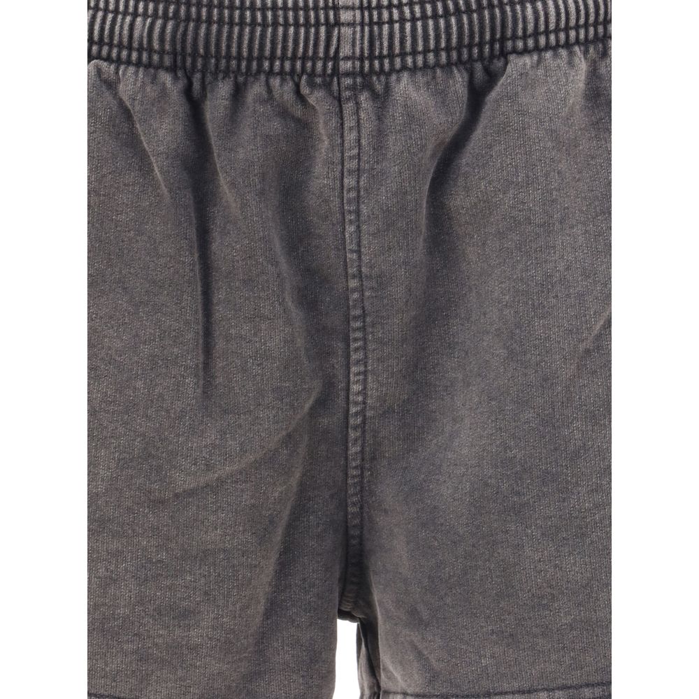 Gray Cotton Bermuda Shorts - TIZZIL