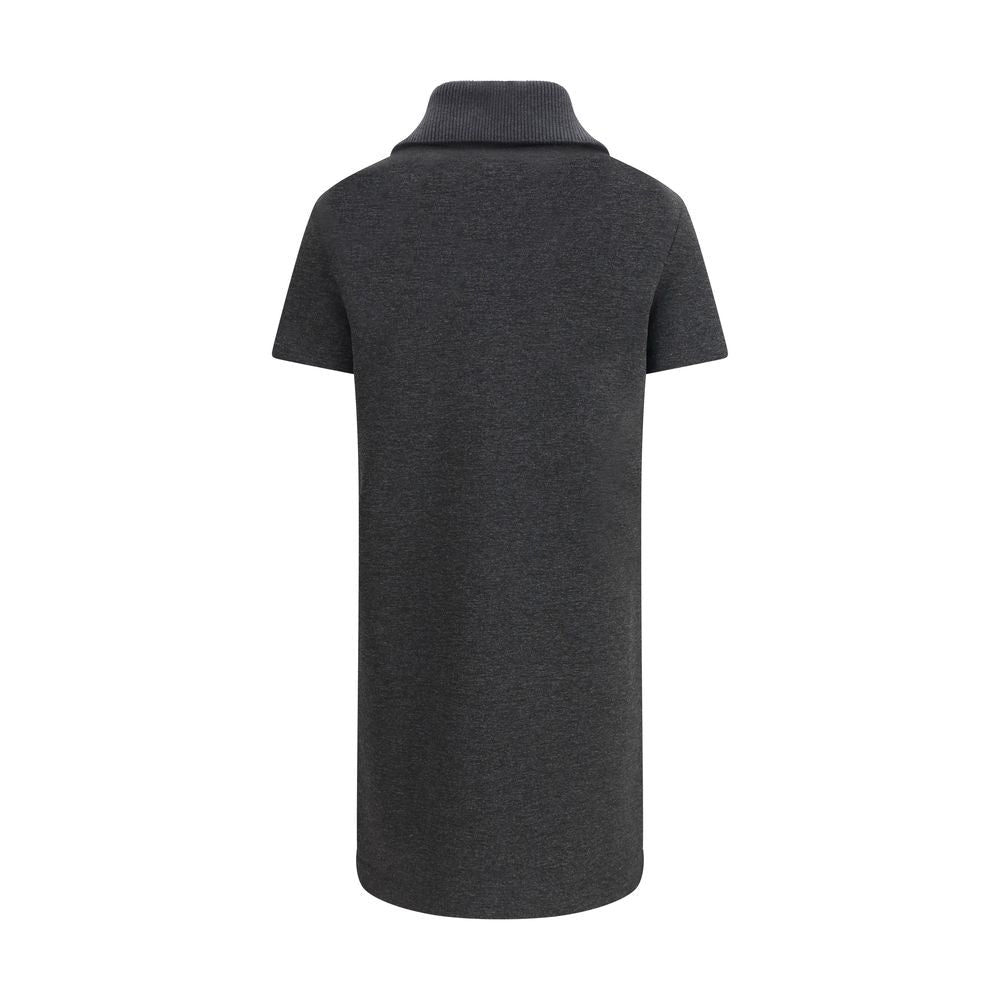 Gray Cotton Casual Dress - TIZZIL