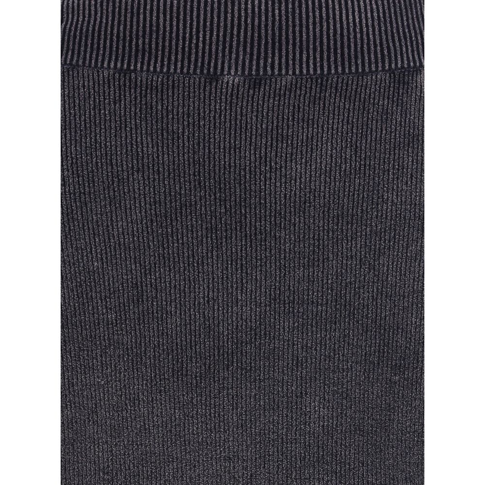 Gray Cotton Mini Skirt - TIZZIL