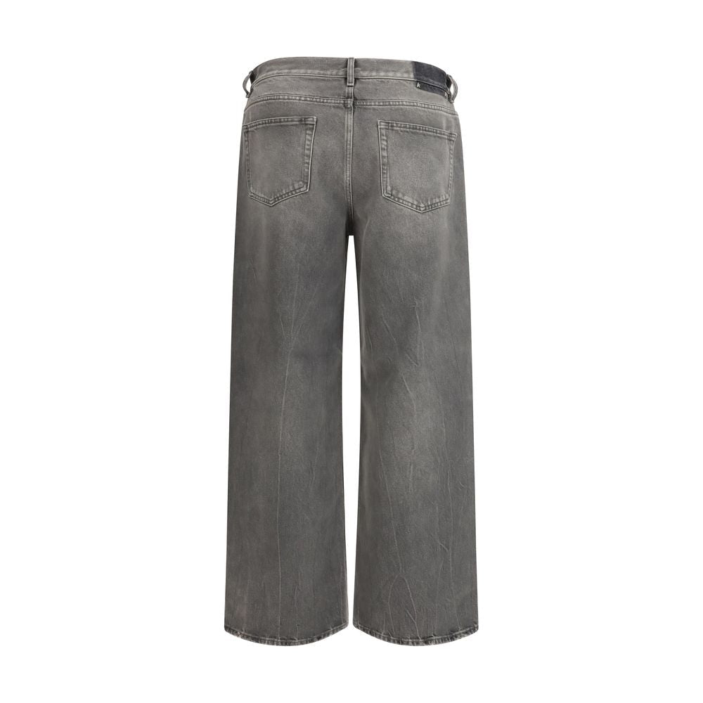 Gray Cotton Relaxed Fit Jeans - TIZZIL