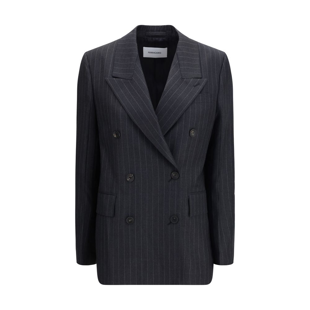 Gray Fleece Wool Blazer - TIZZIL