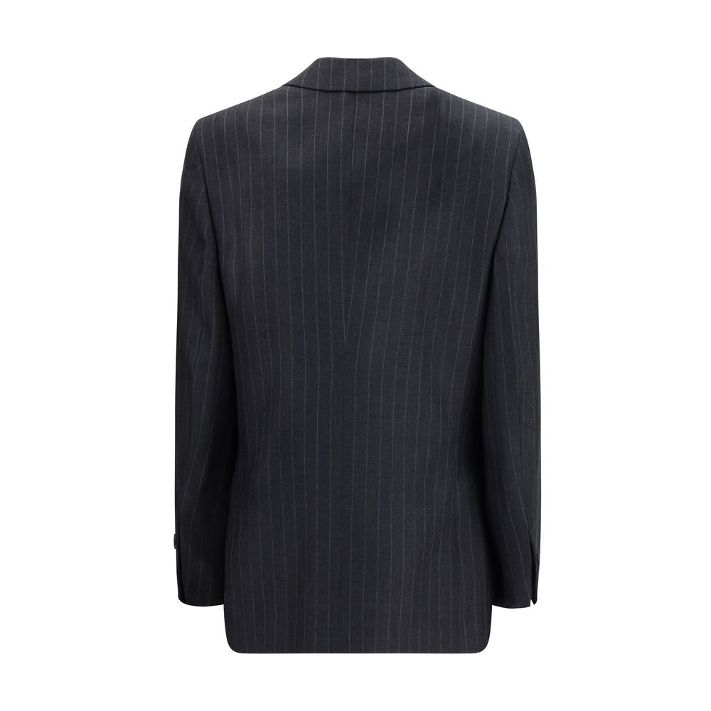 Gray Fleece Wool Blazer - TIZZIL