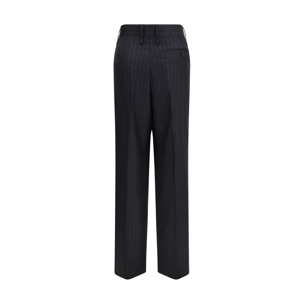 Gray Fleece Wool Casual Pants - TIZZIL