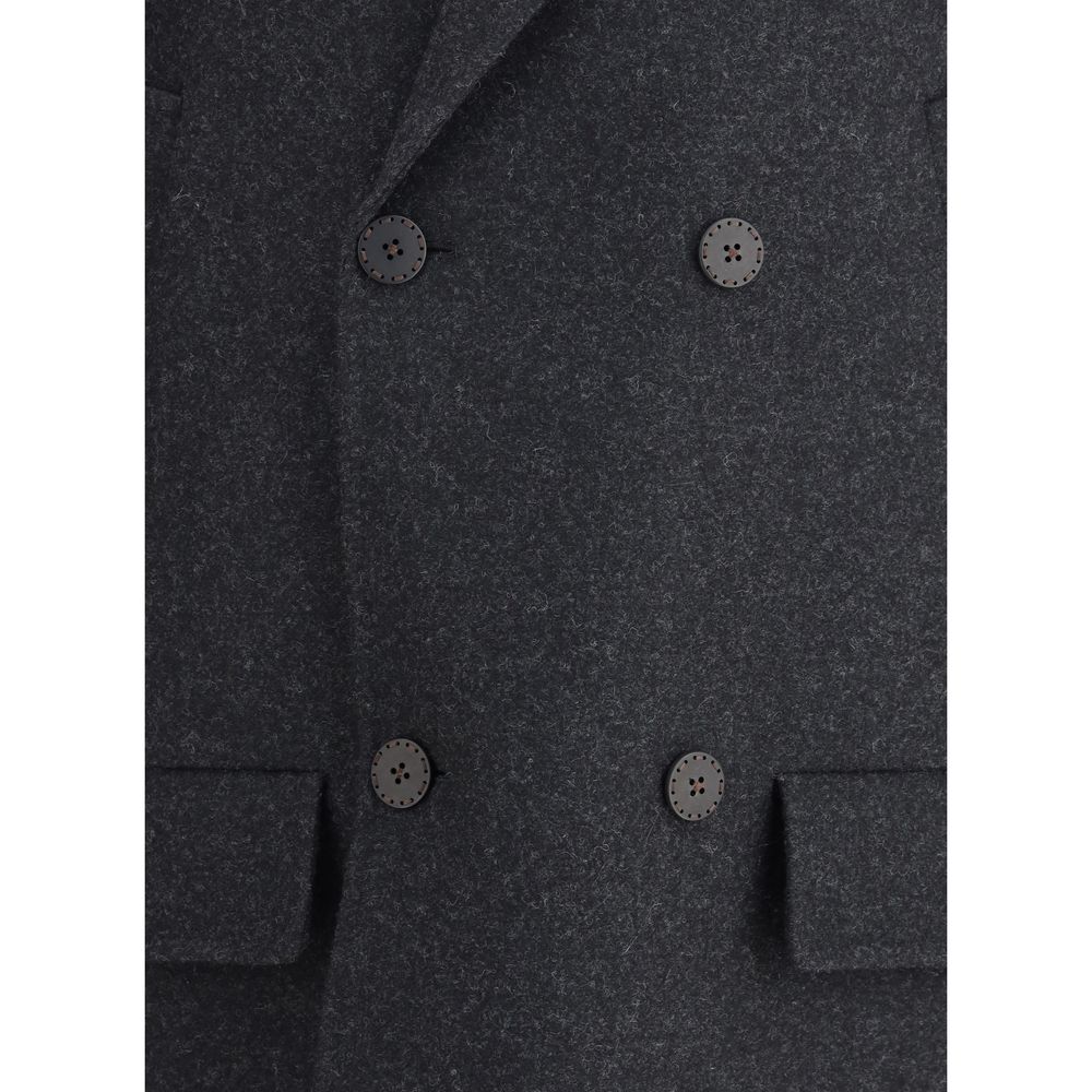 Gray Fleece Wool Coat - TIZZIL