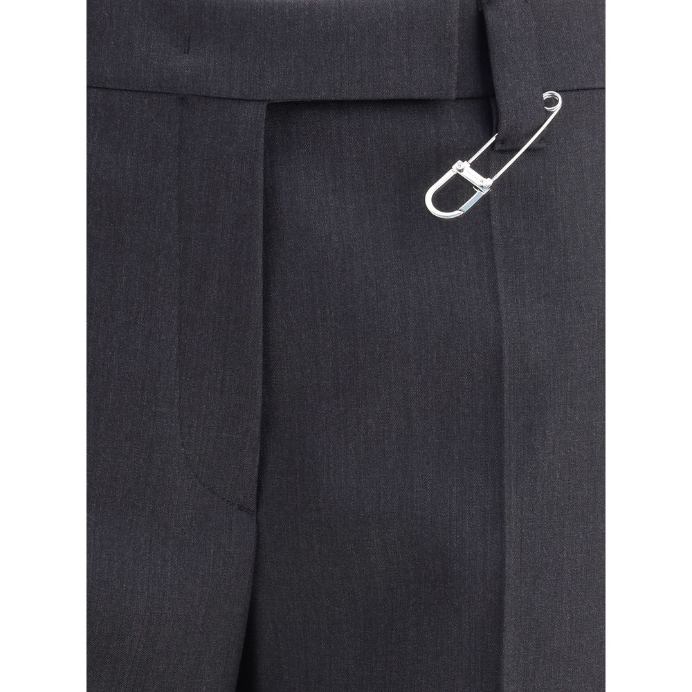 Gray Fleece Wool Dress Pants - TIZZIL