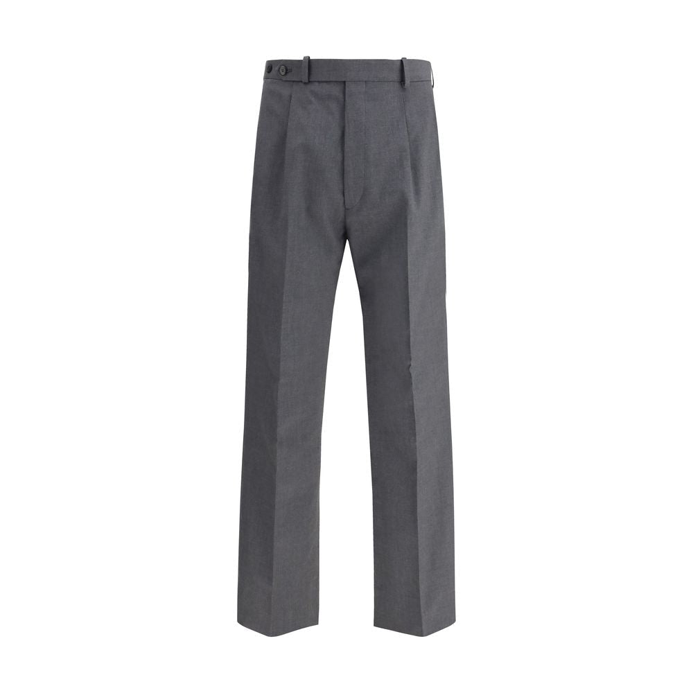 Gray Fleece Wool Dress Pants - TIZZIL
