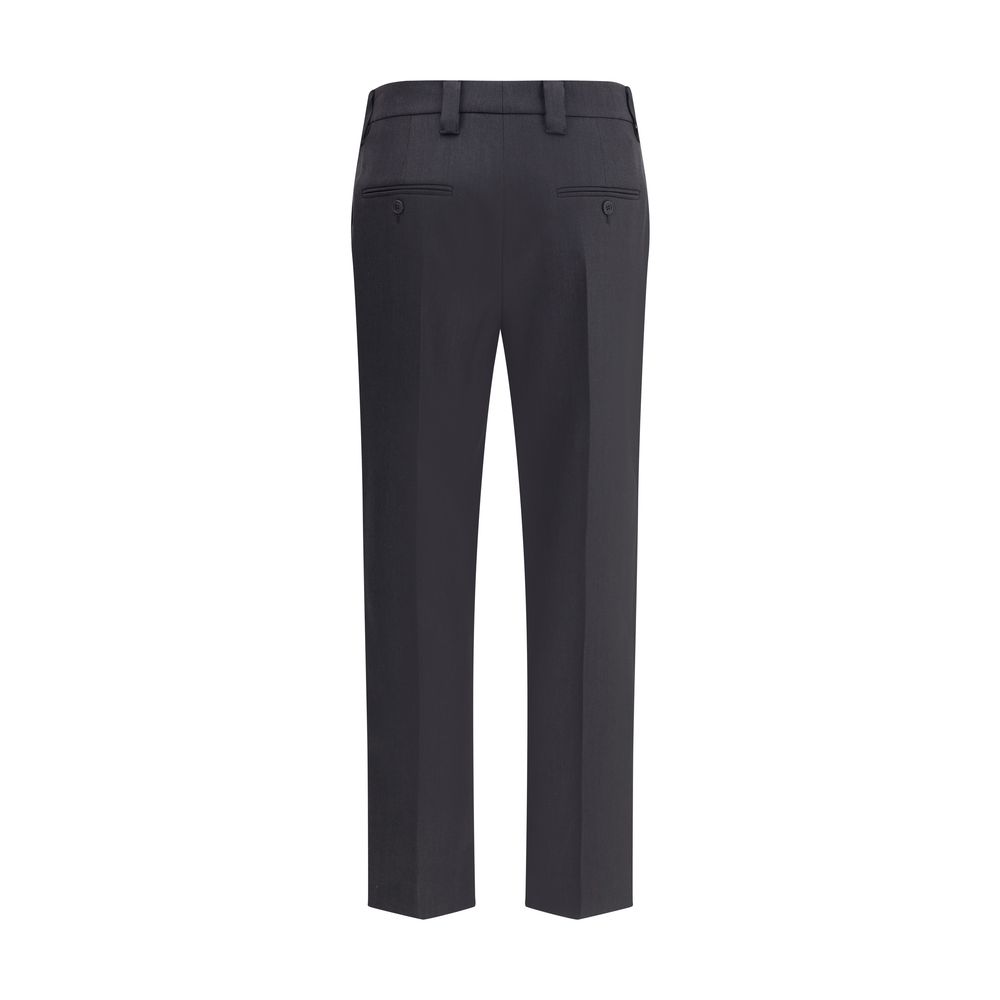 Gray Fleece Wool Dress Pants - TIZZIL
