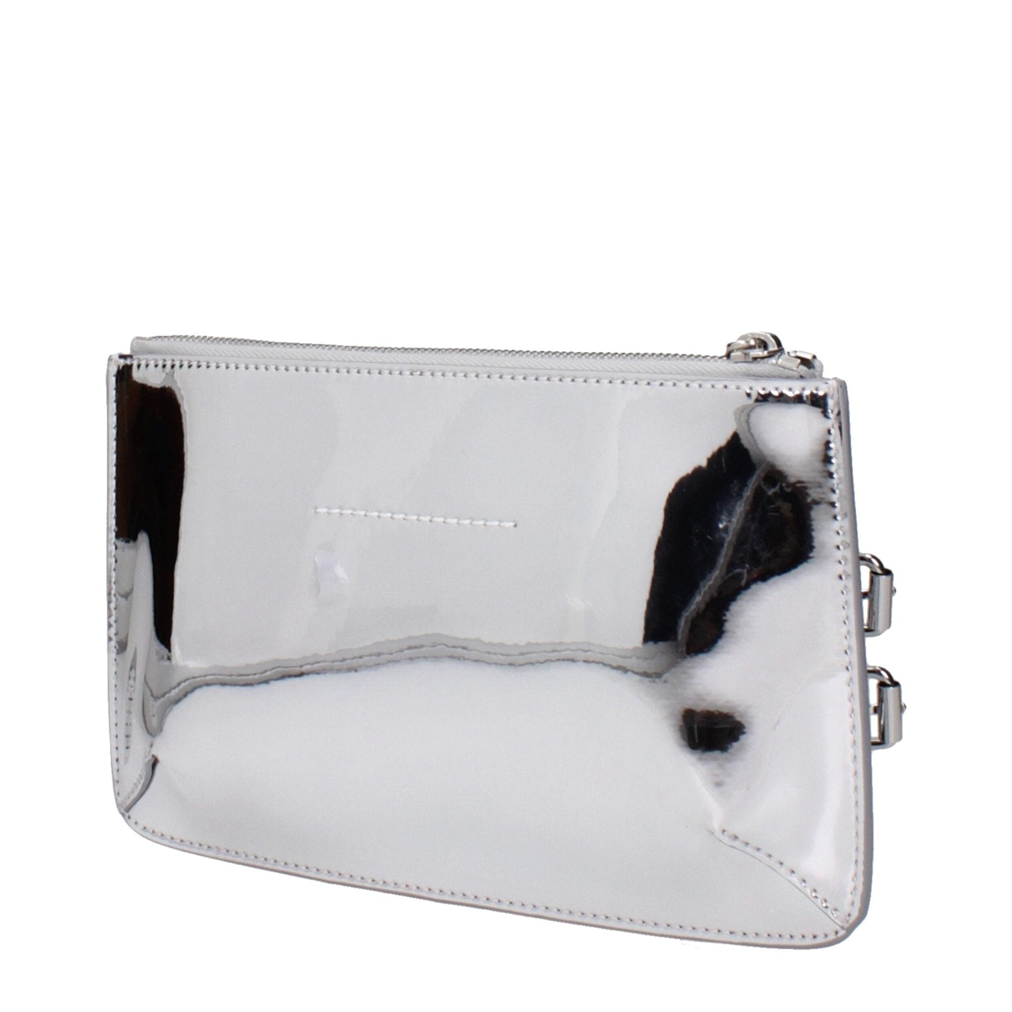Gray Leather Clutch Bag - TIZZIL