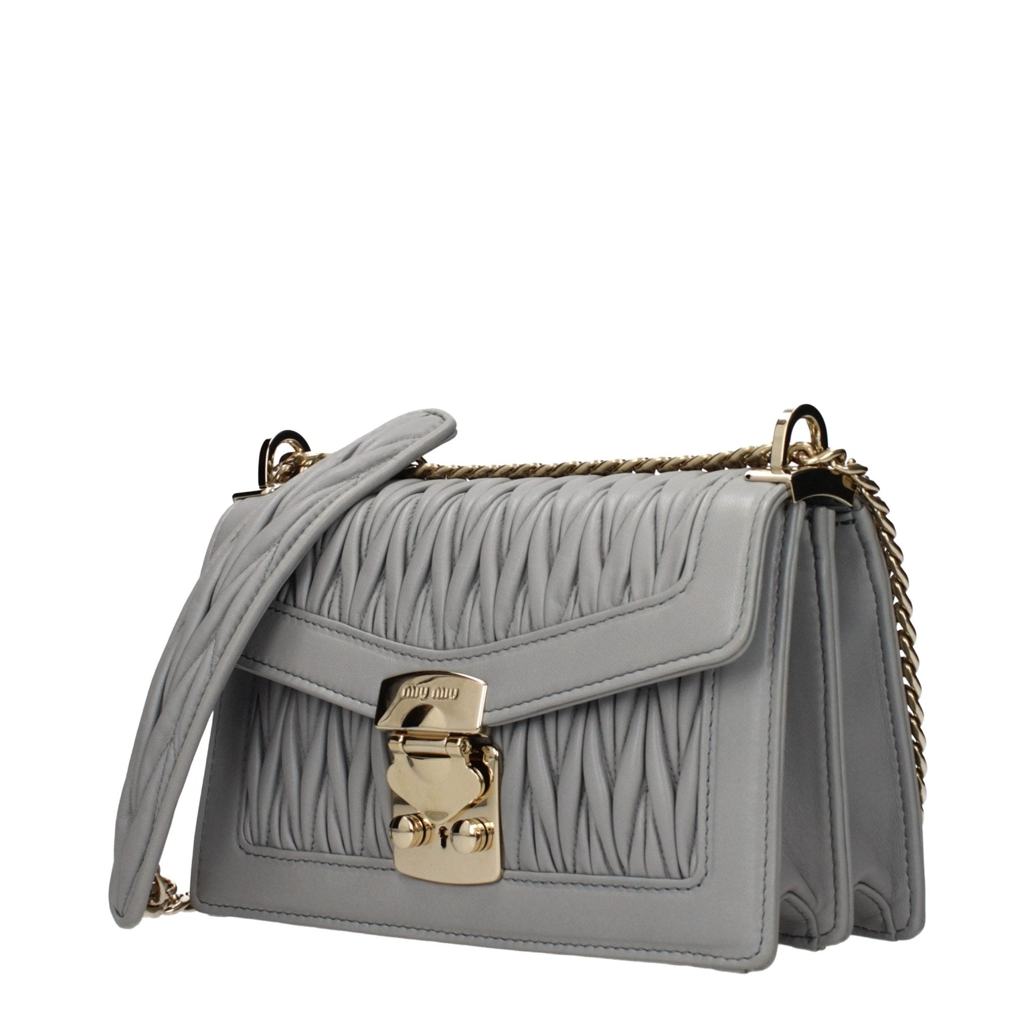 Gray Leather Crossbody Bag - TIZZIL