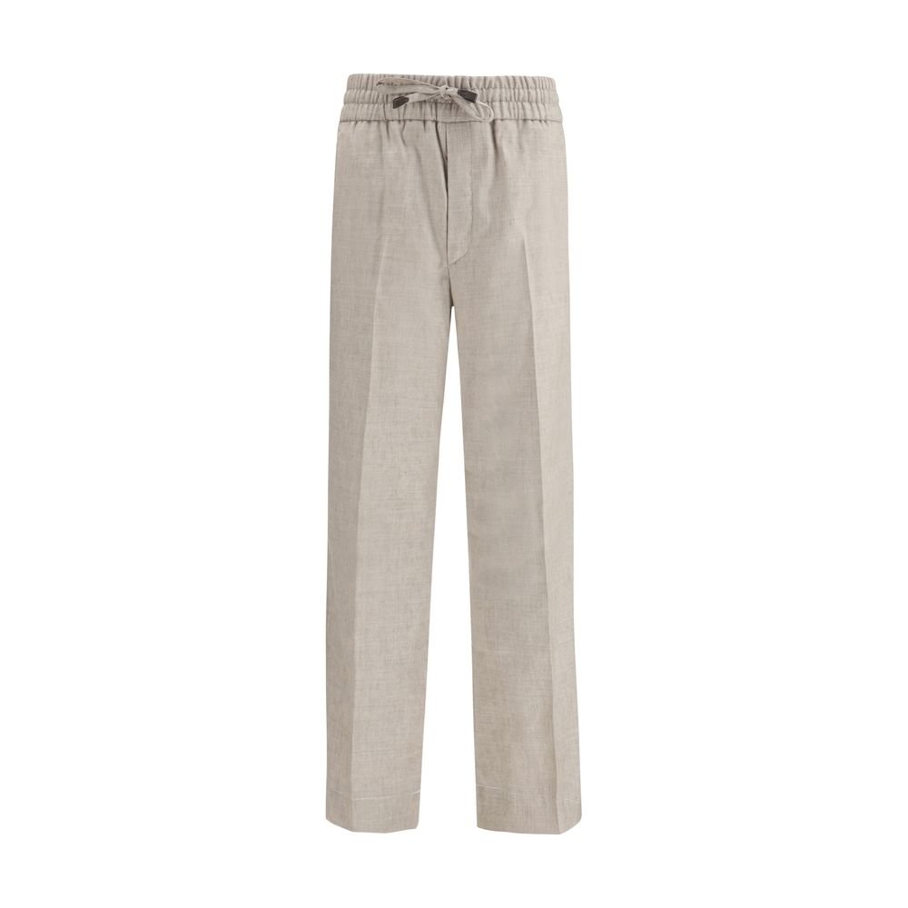 Gray Linen Casual Pants - TIZZIL