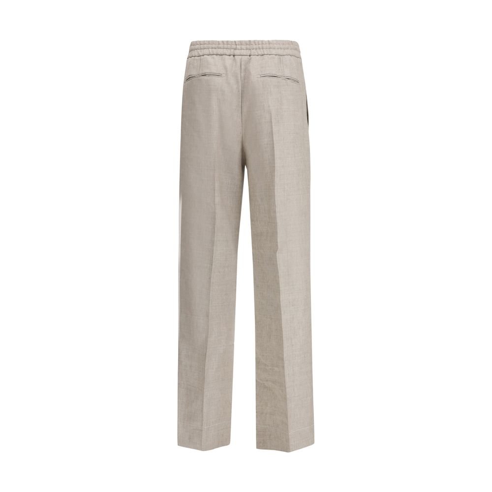 Gray Linen Casual Pants - TIZZIL