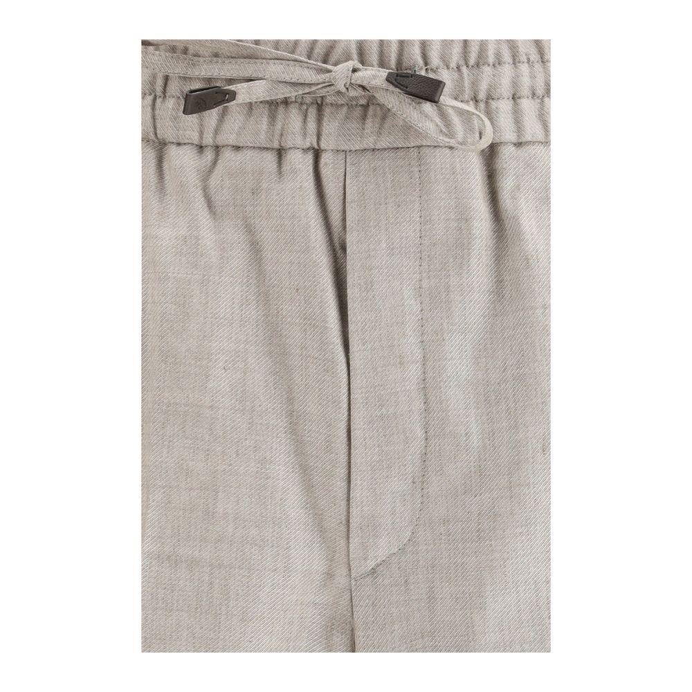Gray Linen Casual Pants - TIZZIL