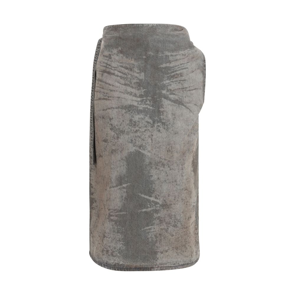 Gray Lyocell Midi Skirt - TIZZIL