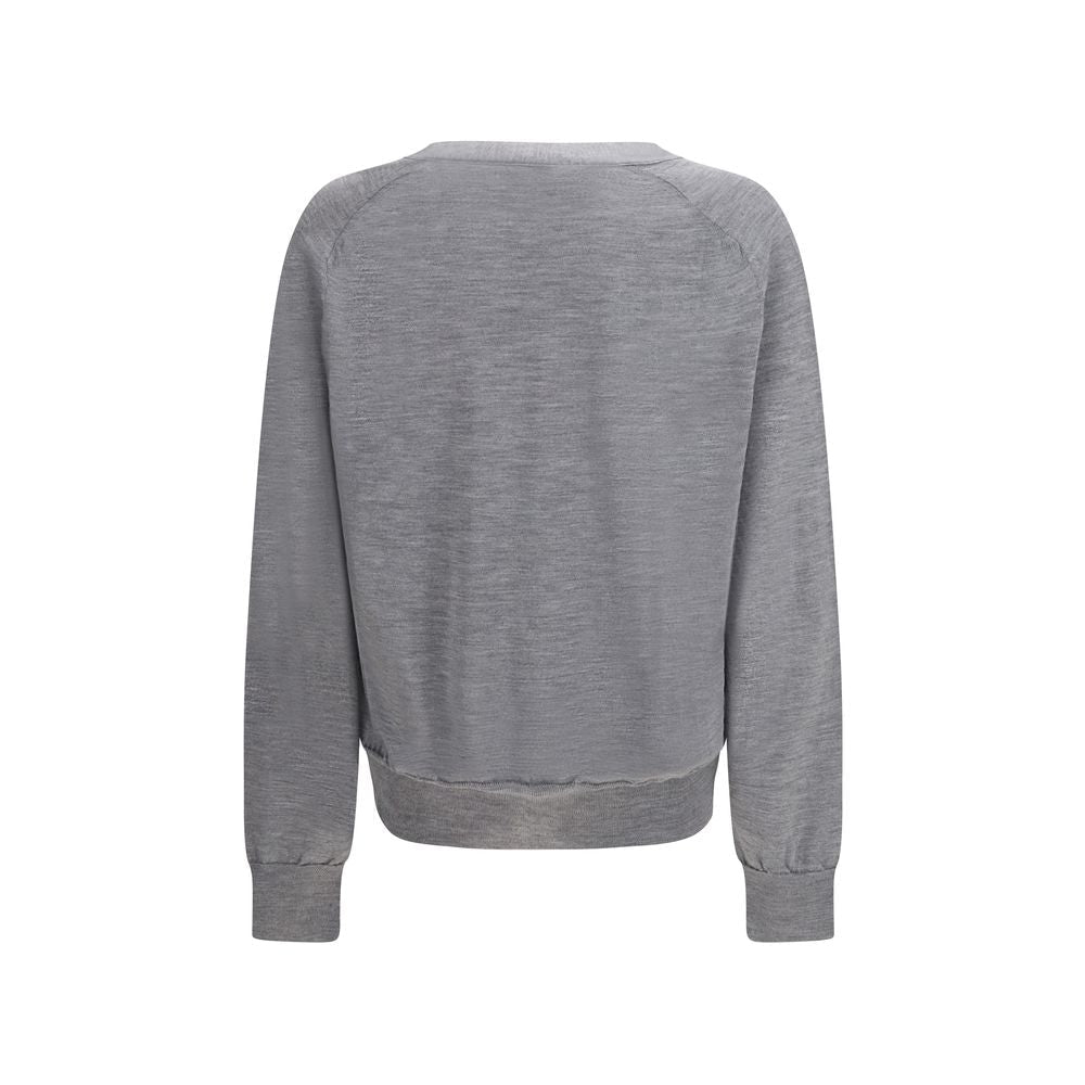 Gray Merino Wool Cardigan - TIZZIL