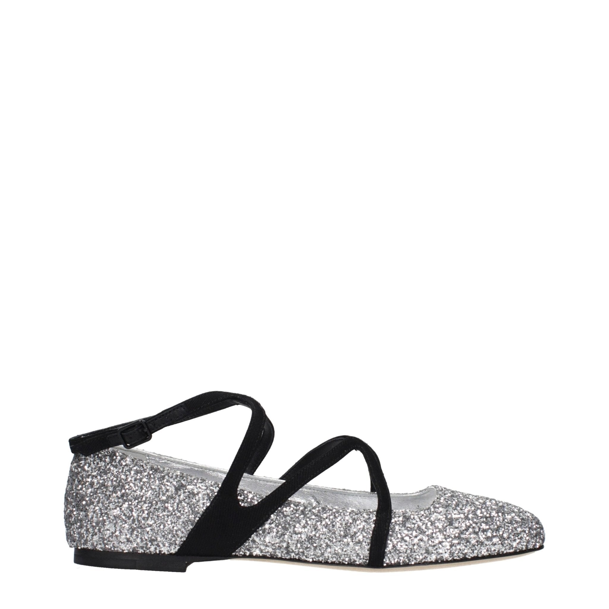 Gray Plastic Ballet Flats - TIZZIL