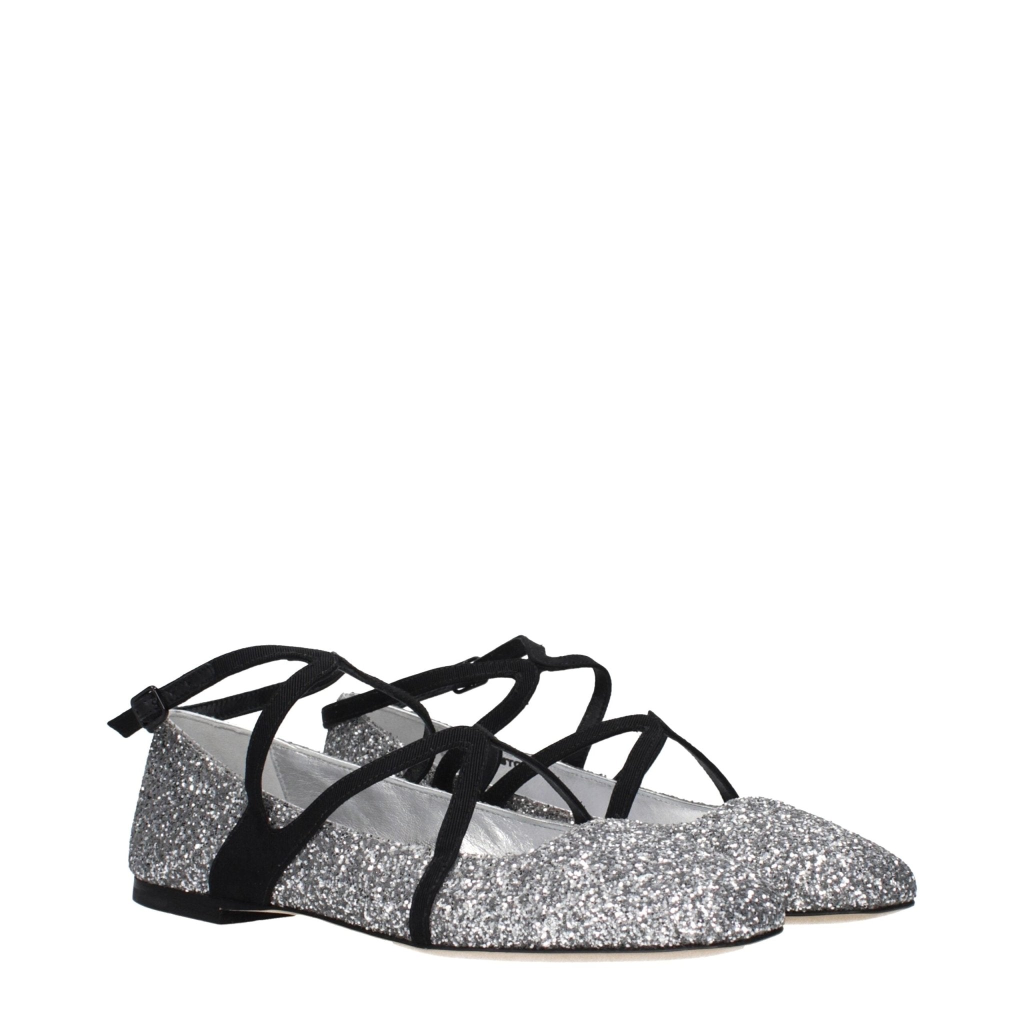 Gray Plastic Ballet Flats - TIZZIL