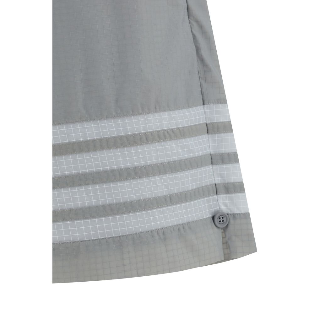 Gray Polyamide Bermuda Shorts - TIZZIL