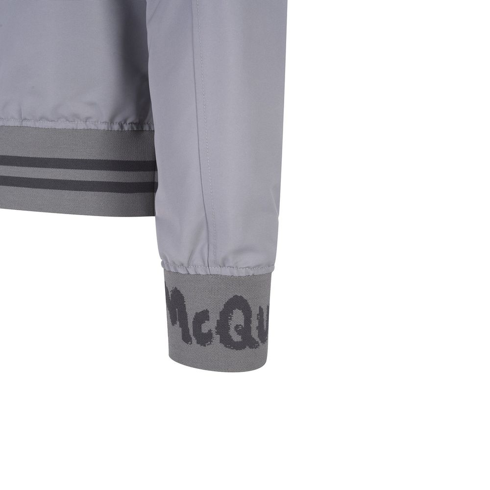 Gray Polyester Bomber - TIZZIL