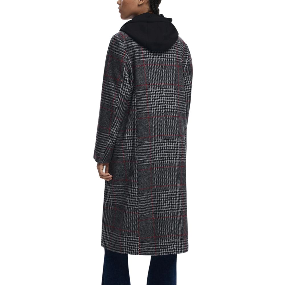 Gray Polyester Coat - TIZZIL