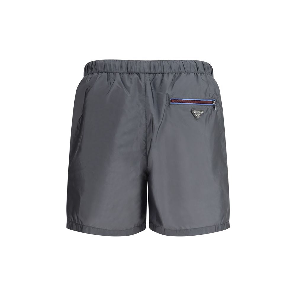 Gray Recycled Polyamide Short And Mini Shorts - TIZZIL
