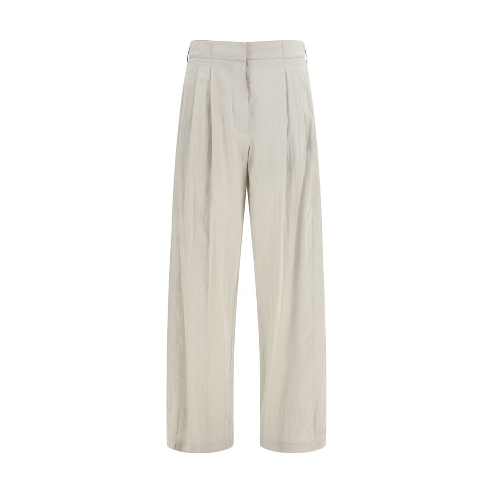 Gray Silk Casual Pants - TIZZIL