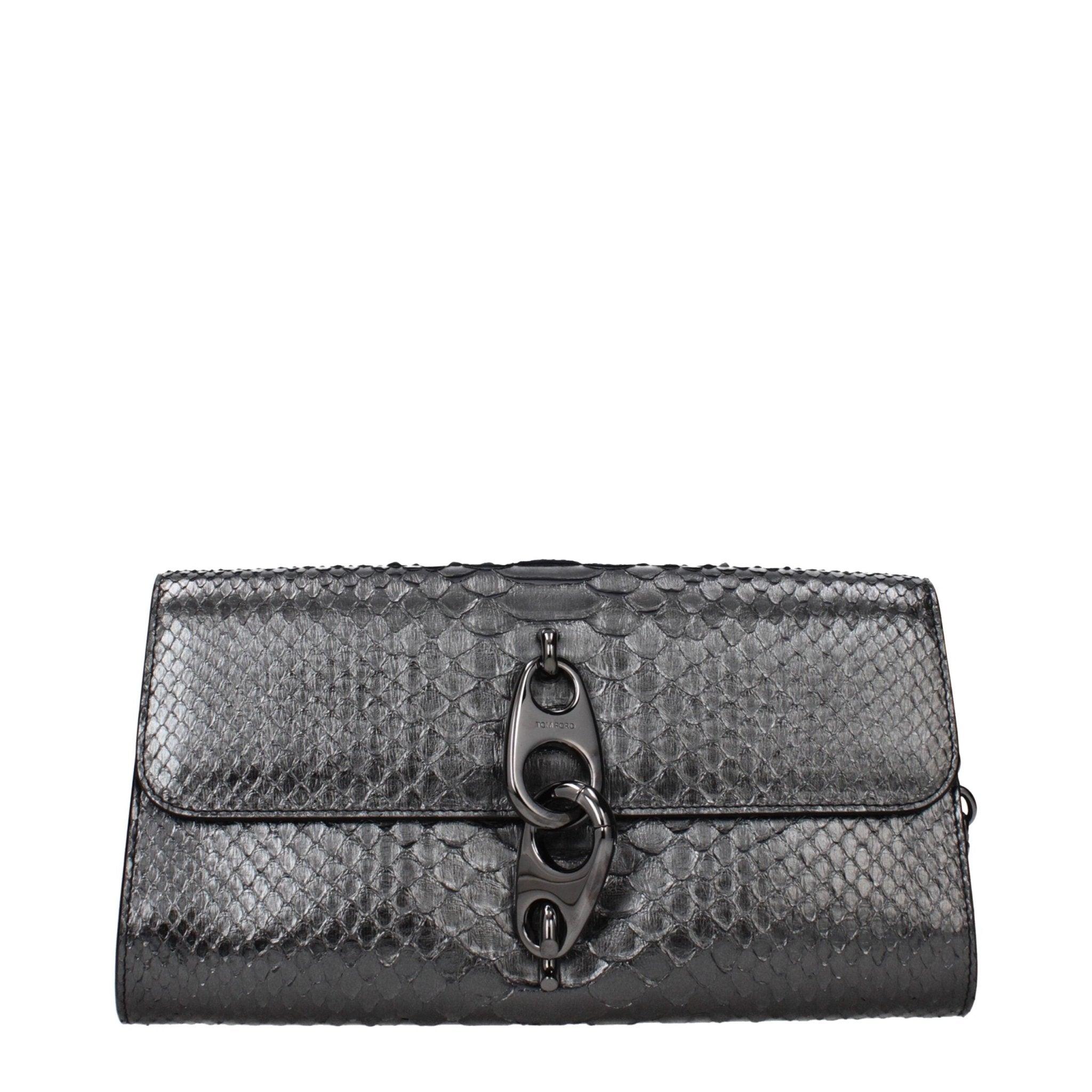 Gray Skin Clutch Bag - TIZZIL